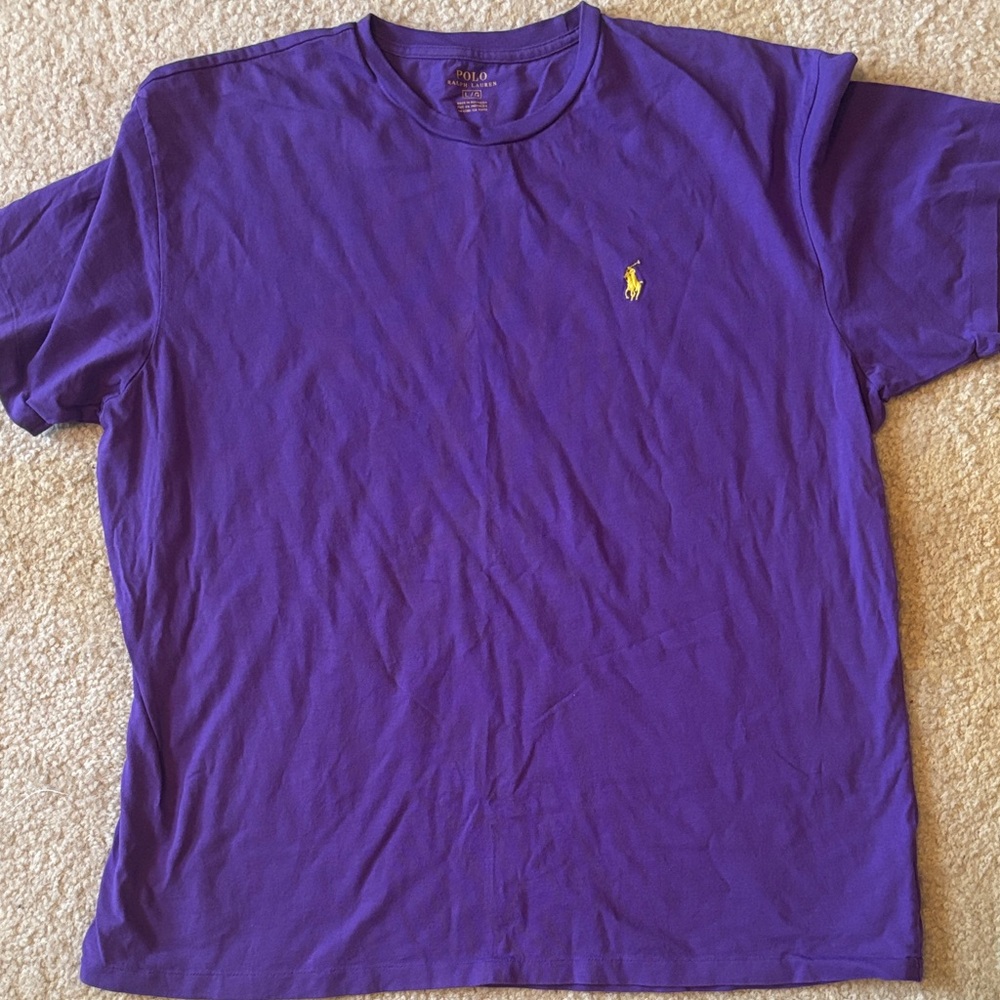 Polo by Ralph Lauren Purple Tee with Yellow Pony Logo